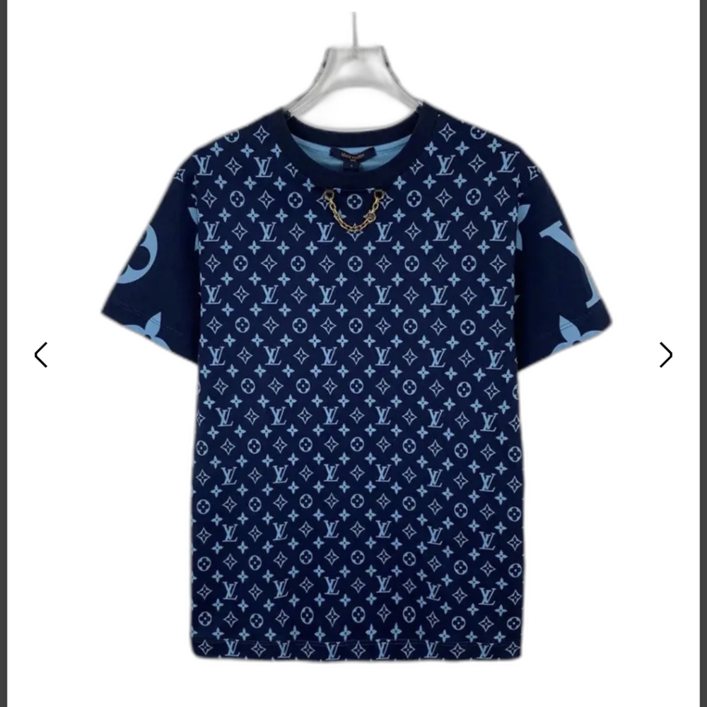 Louis Vuitton Logo T-Shirt women  Blue Cotton